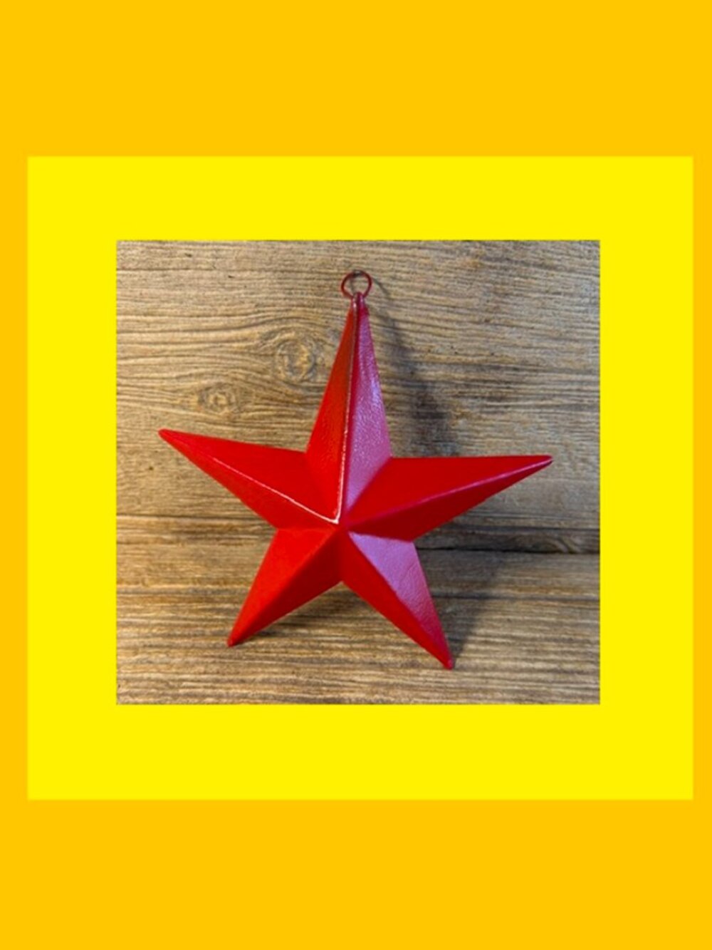 One (1) Red Painted Tin Star with Hanging Loop 6 3/4" by 6 3/4" One (1)16006B